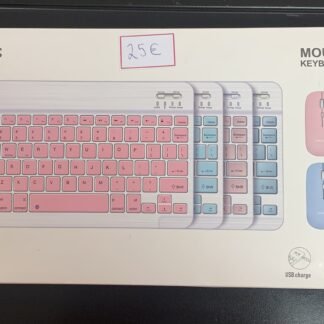 Teclado, inalámbrico, pequeño para PC color salmón