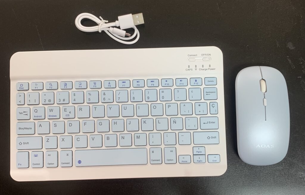 Teclado, inalámbrico, pequeño para PC color azul